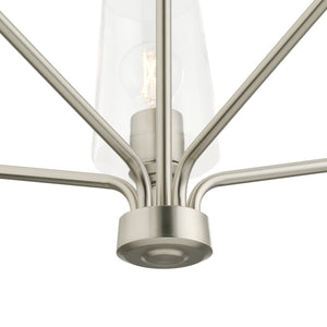 Progress Lighting - P400442-009 - Five Light Chandelier - Celino - Brushed Nickel