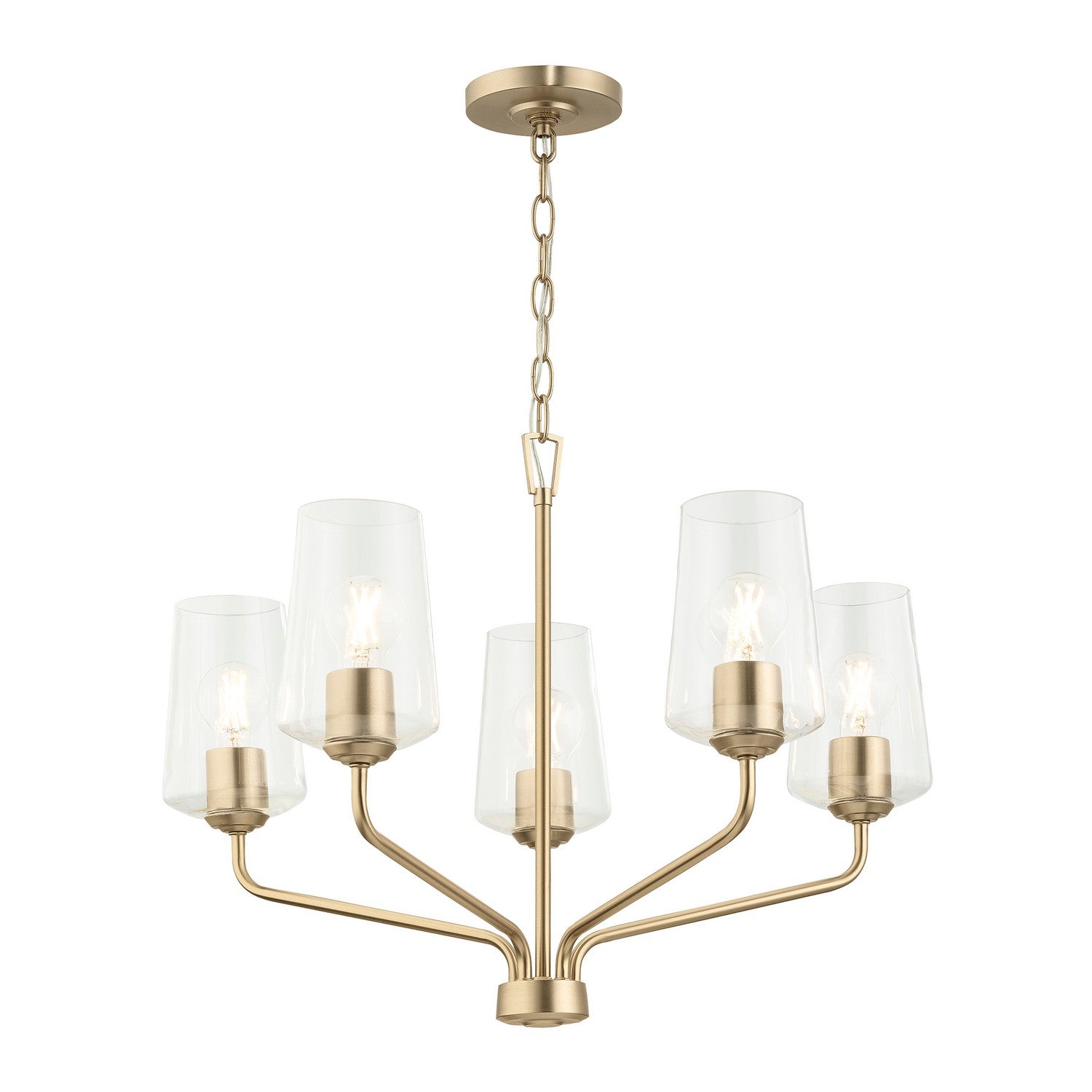 Progress Lighting - P400442-177 - Five Light Chandelier - Celino - Champagne Bronze