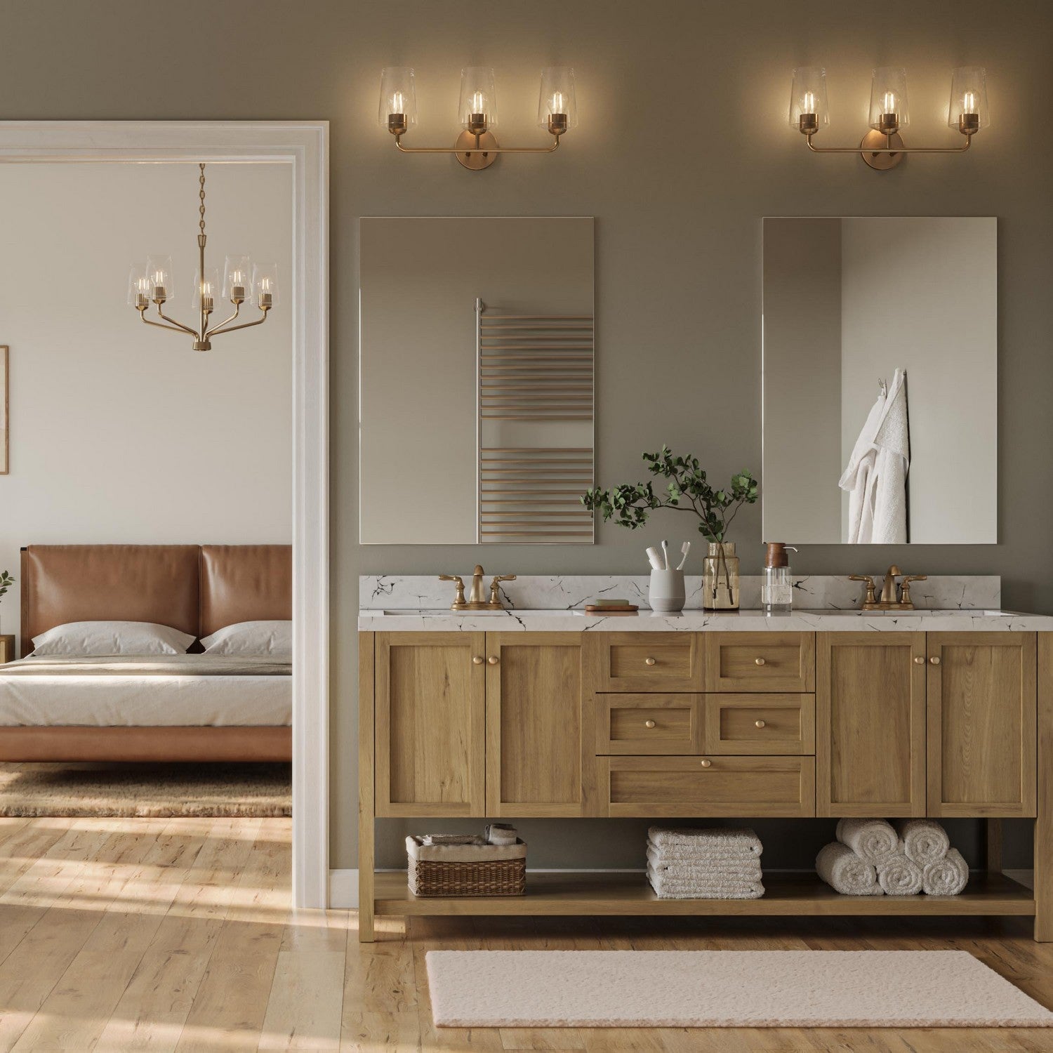 Progress Lighting - P400442-177 - Five Light Chandelier - Celino - Champagne Bronze