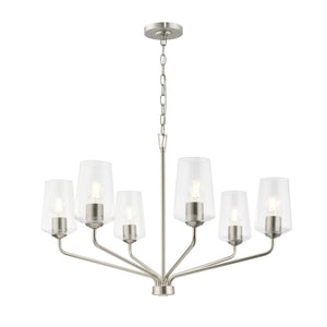 Progress Lighting - P400443-009 - Six Light Chandelier - Celino - Brushed Nickel