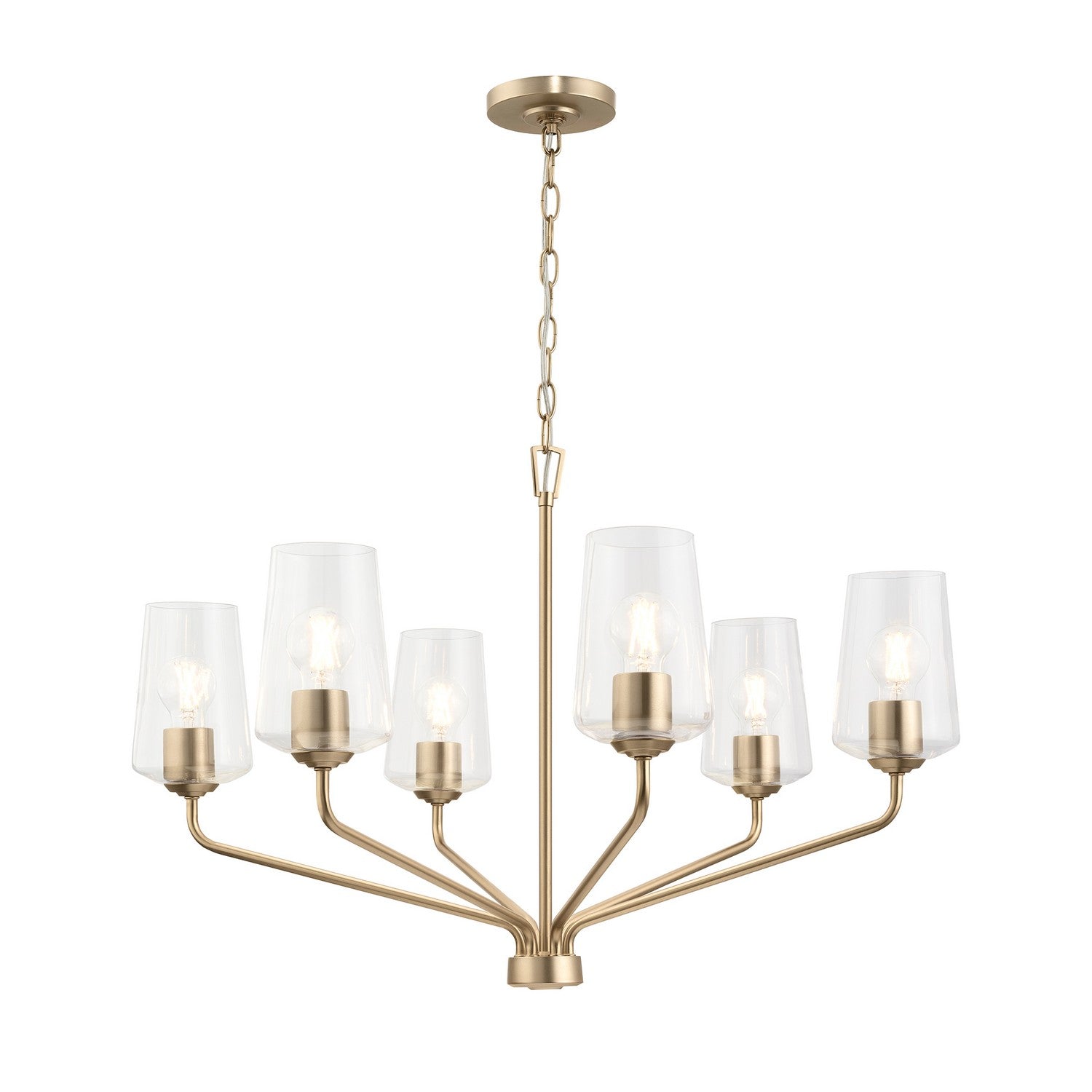 Progress Lighting - P400443-177 - Six Light Chandelier - Celino - Champagne Bronze