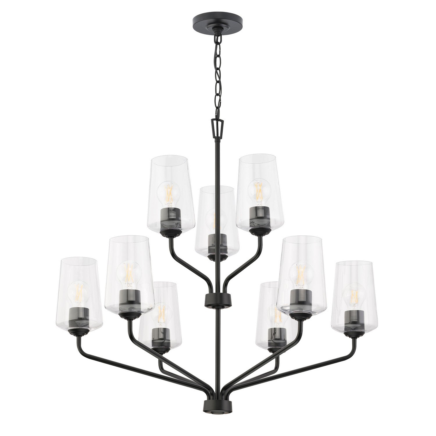 Progress Lighting - P400445-031 - Nine Light Chandelier - Celino - Black
