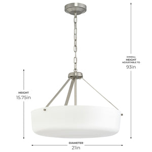 Progress Lighting - P500508-009 - Three Light Convertible Pendant - Lieon - Brushed Nickel