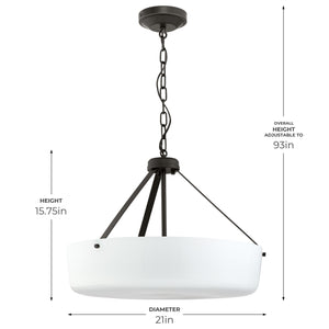 Progress Lighting - P500508-020 - Three Light Convertible Pendant - Lieon - Antique Bronze