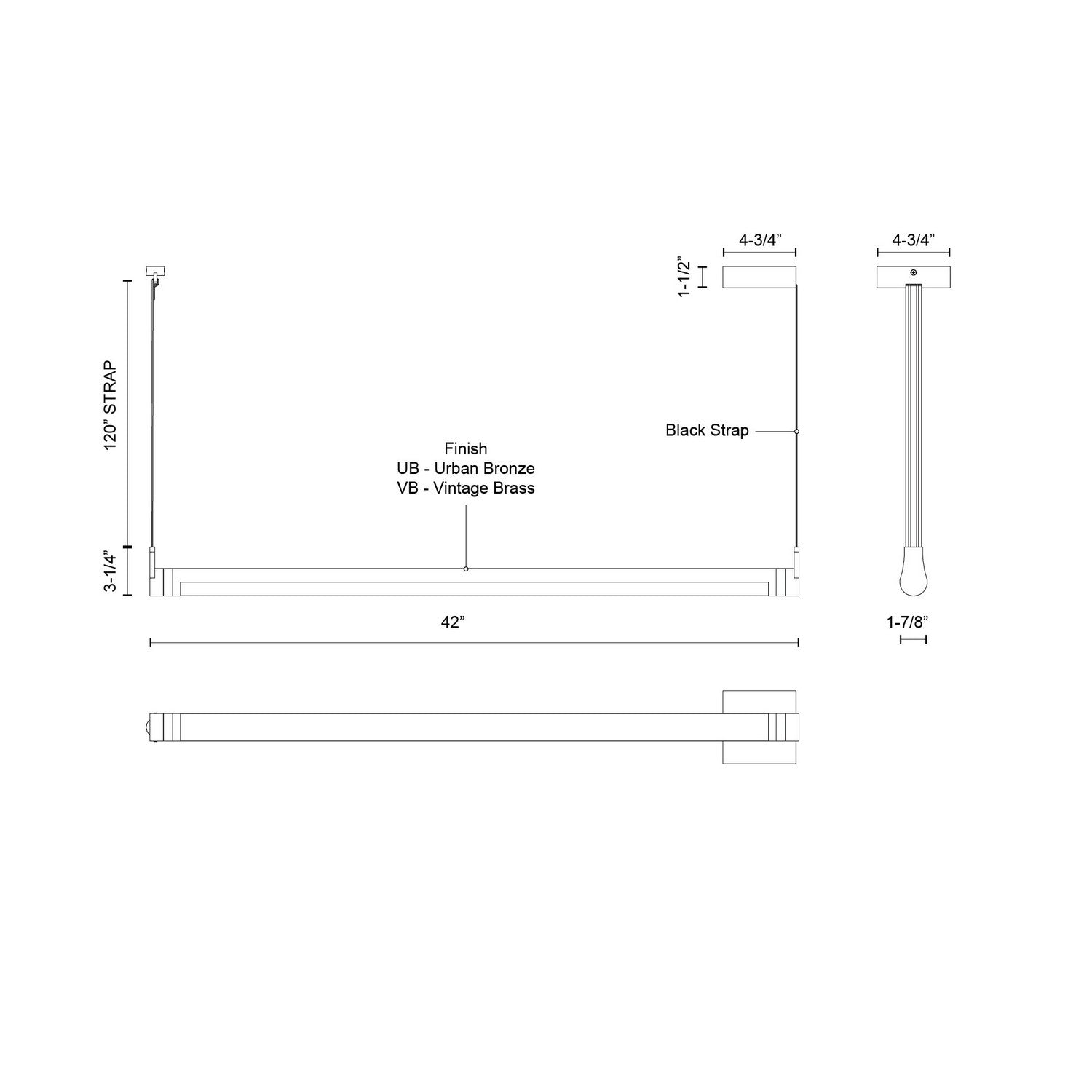 Kuzco Lighting - LP46841-VB-UNV - LED Linear Pendant - Laurence - Vintage Brass