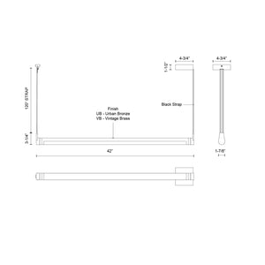 Kuzco Lighting - LP46841-VB-UNV - LED Linear Pendant - Laurence - Vintage Brass
