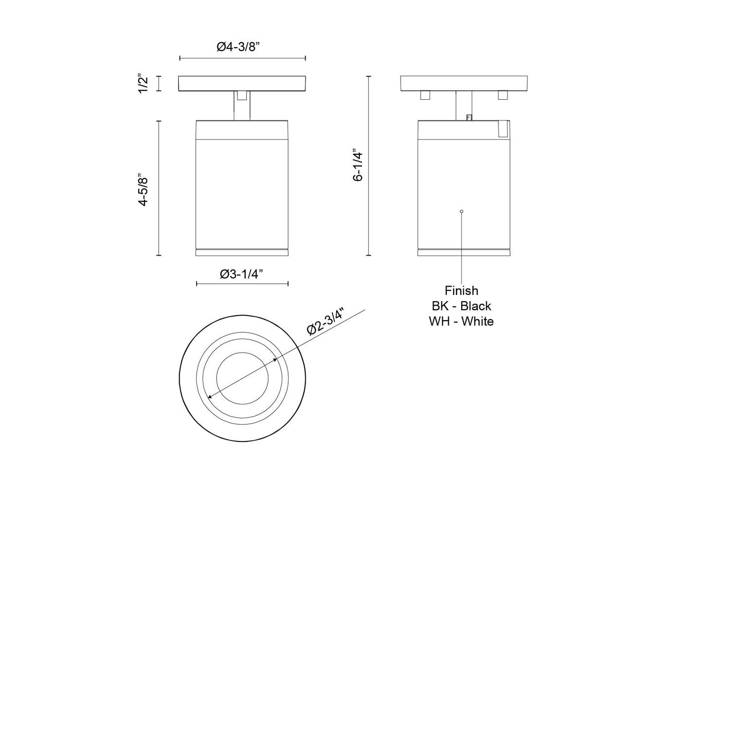 Kuzco Lighting - LD3-SA04W10-3036-BK-UNV-010 - LED Ceiling Mount - Lorna - Black