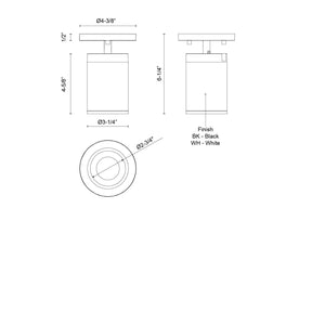 Kuzco Lighting - LD3-SA04W10-3036-BK-UNV-010 - LED Ceiling Mount - Lorna - Black