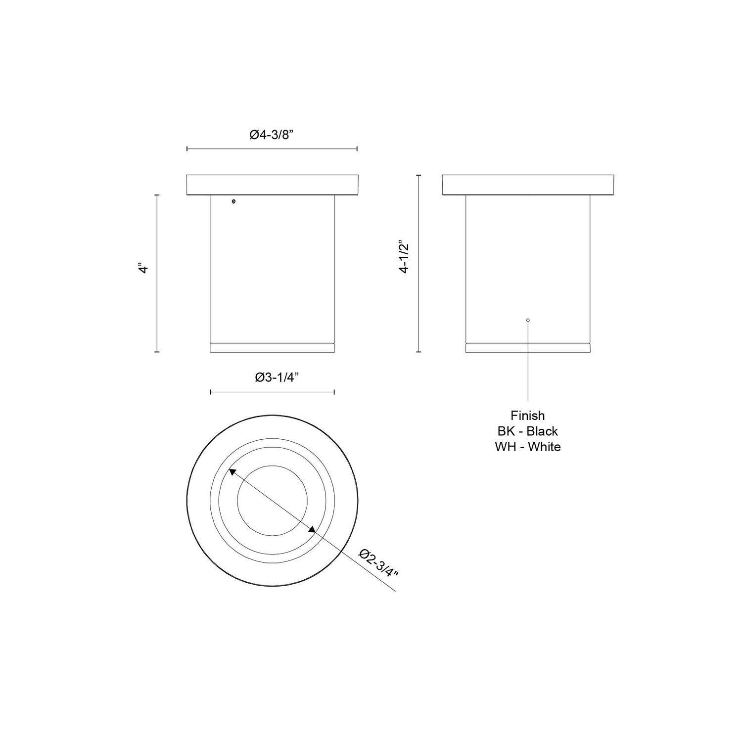 Kuzco Lighting - LD3-SM04W10-3036-BK-UNV-010 - LED Ceiling Mount - Lorna - Black