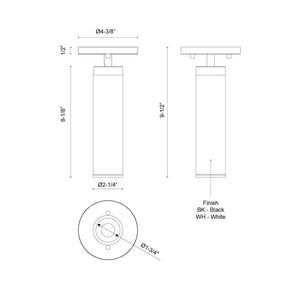 Kuzco Lighting - LD2-SA08W10-3036-WH-UNV-010 - LED Ceiling Mount - Lorna - White