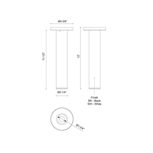 Kuzco Lighting - LD2-SM12W12-3036-BK-UNV-010 - LED Ceiling Mount - Lorna - Black
