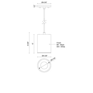 Kuzco Lighting - LD4-PD06W18-3036-BK-UNV-010 - LED Pendant - Lorna - Black