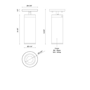 Kuzco Lighting - LD3-SA08W14-3036-BK-UNV-010 - LED Ceiling Mount - Lorna - Black
