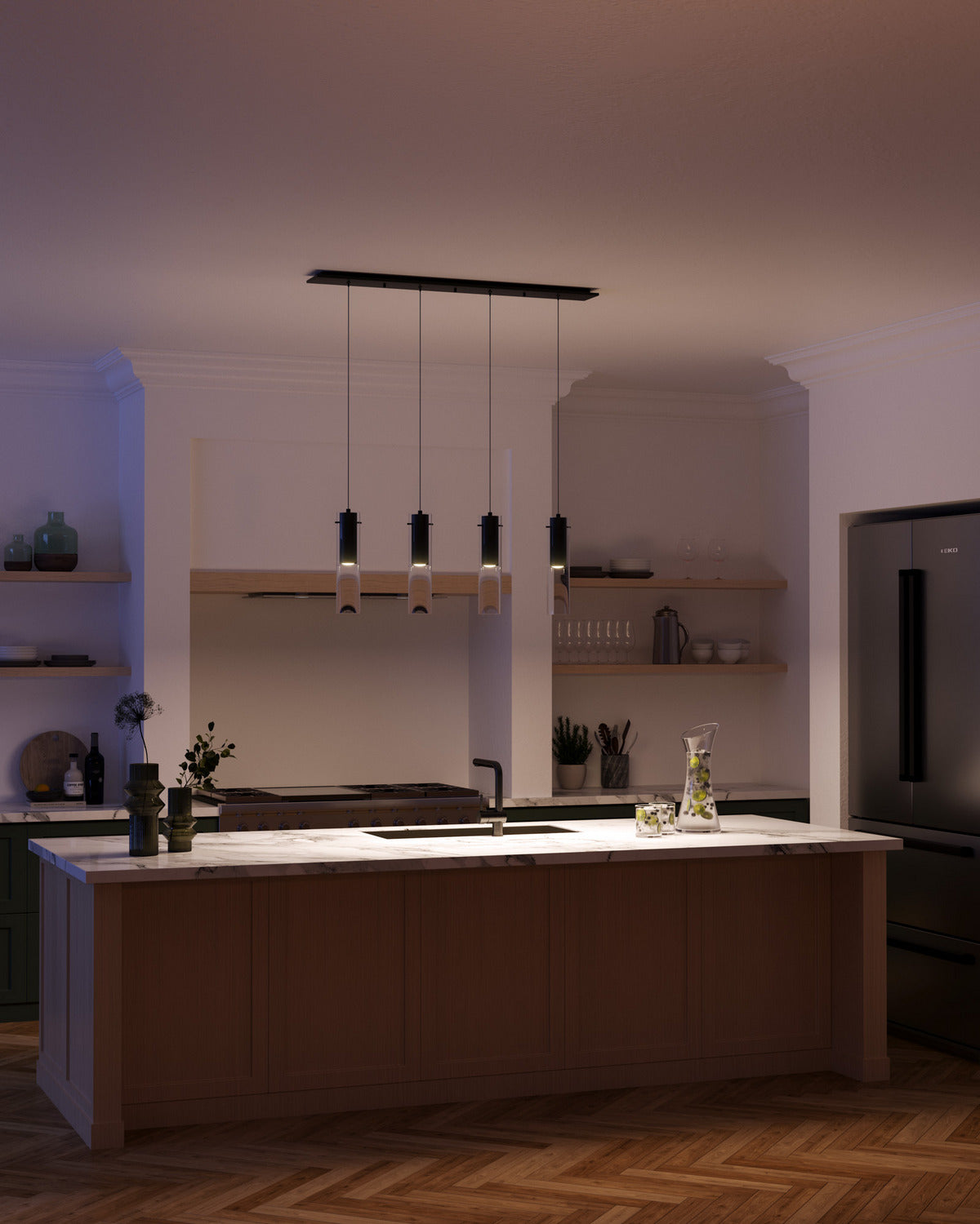 Kuzco Lighting - MP21703BK-04 - LED Pendant - Lena - Black