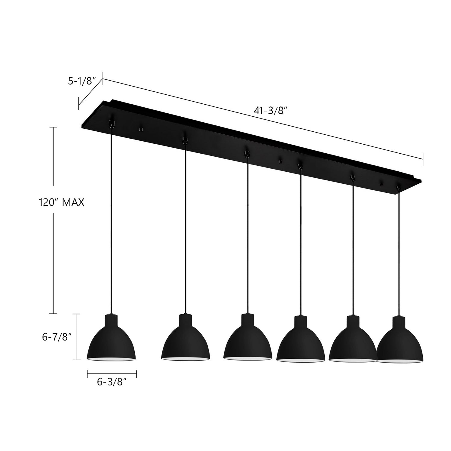 Kuzco Lighting - MP1706BK-06 - LED Pendant - Chroma - Black