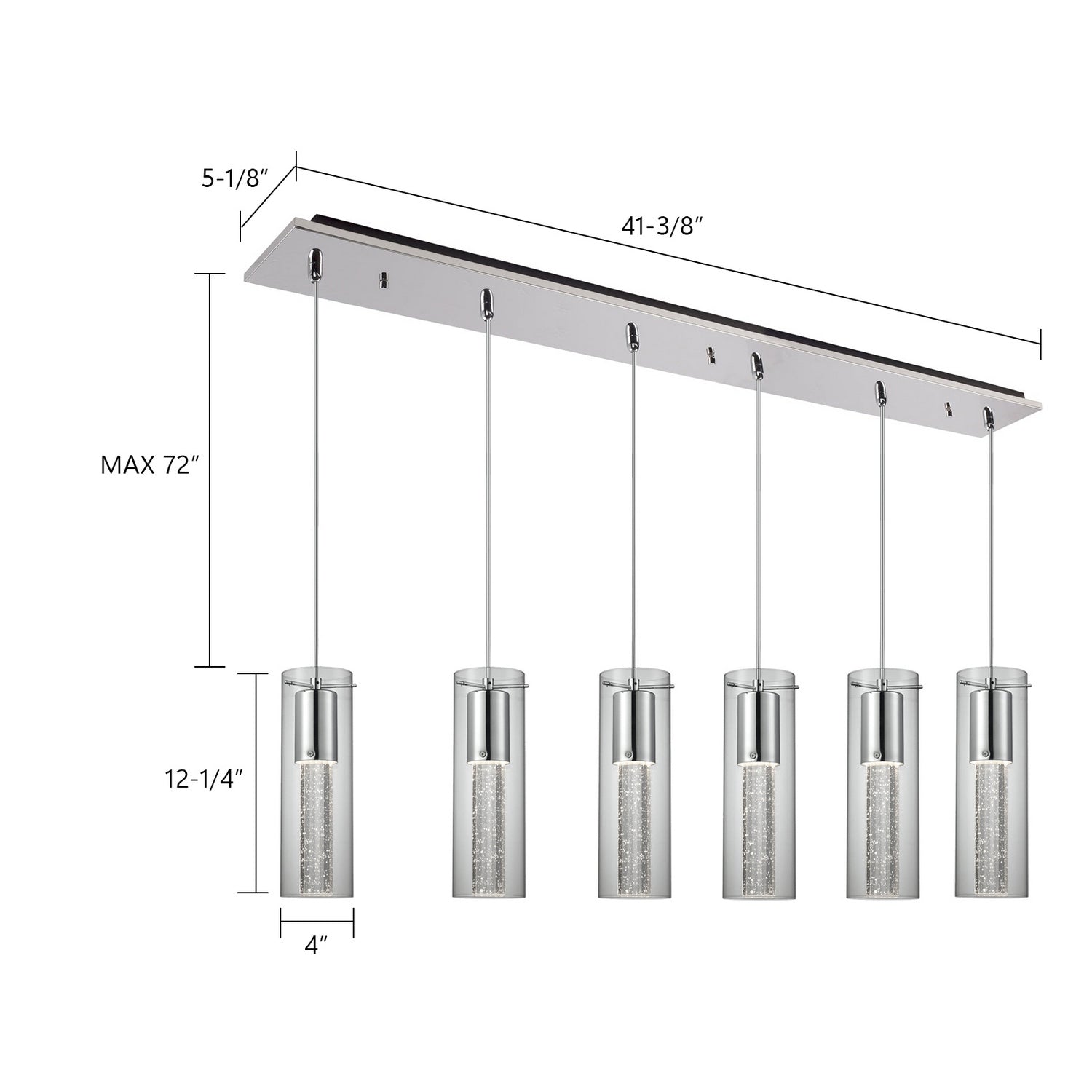 Kuzco Lighting - MP4401CH-06 - LED Pendant - Champagne - Chrome