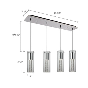 Kuzco Lighting - MP4401CH-04 - LED Pendant - Champagne - Chrome