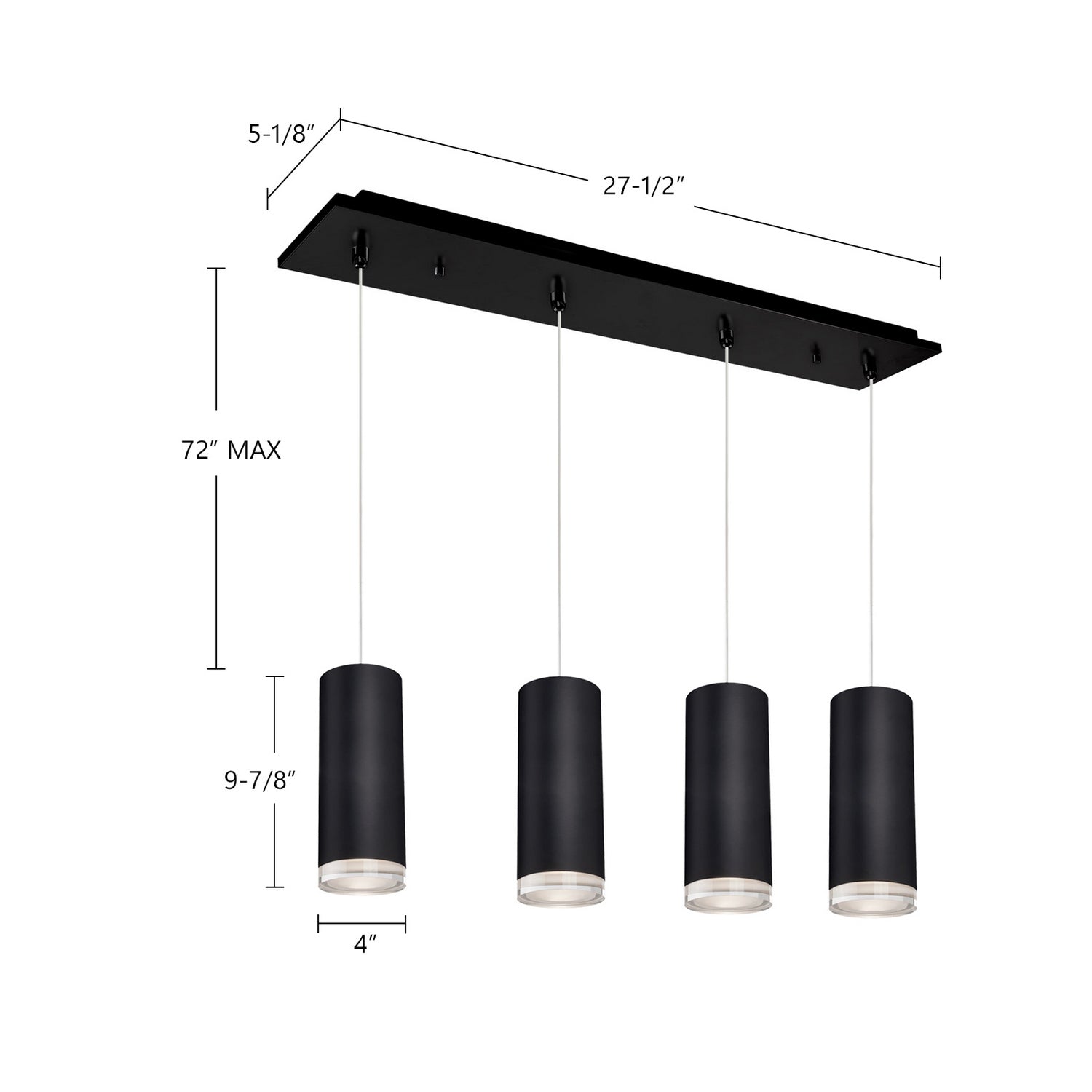 Kuzco Lighting - MP401432BK-04 - LED Pendant - Cameo - Black