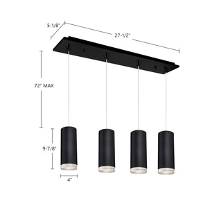 Kuzco Lighting - MP401432BK-04 - LED Pendant - Cameo - Black