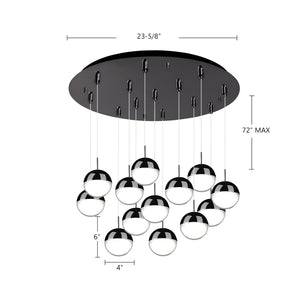Kuzco Lighting - MP402801BC-13 - LED Pendant - Pluto - Black Chrome