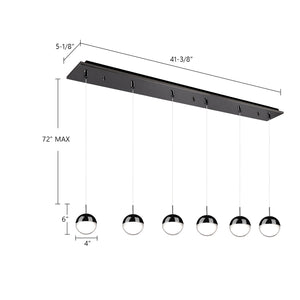 Kuzco Lighting - MP402801BC-06 - LED Pendant - Pluto - Black Chrome