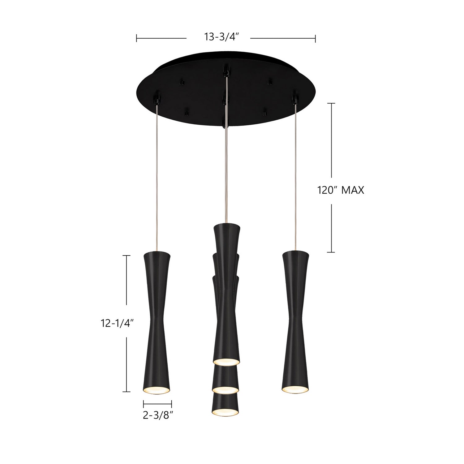 Kuzco Lighting - MP42502BK-05 - LED Pendant - Robson - Black