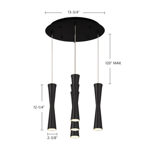 Kuzco Lighting - MP42502BK-05 - LED Pendant - Robson - Black