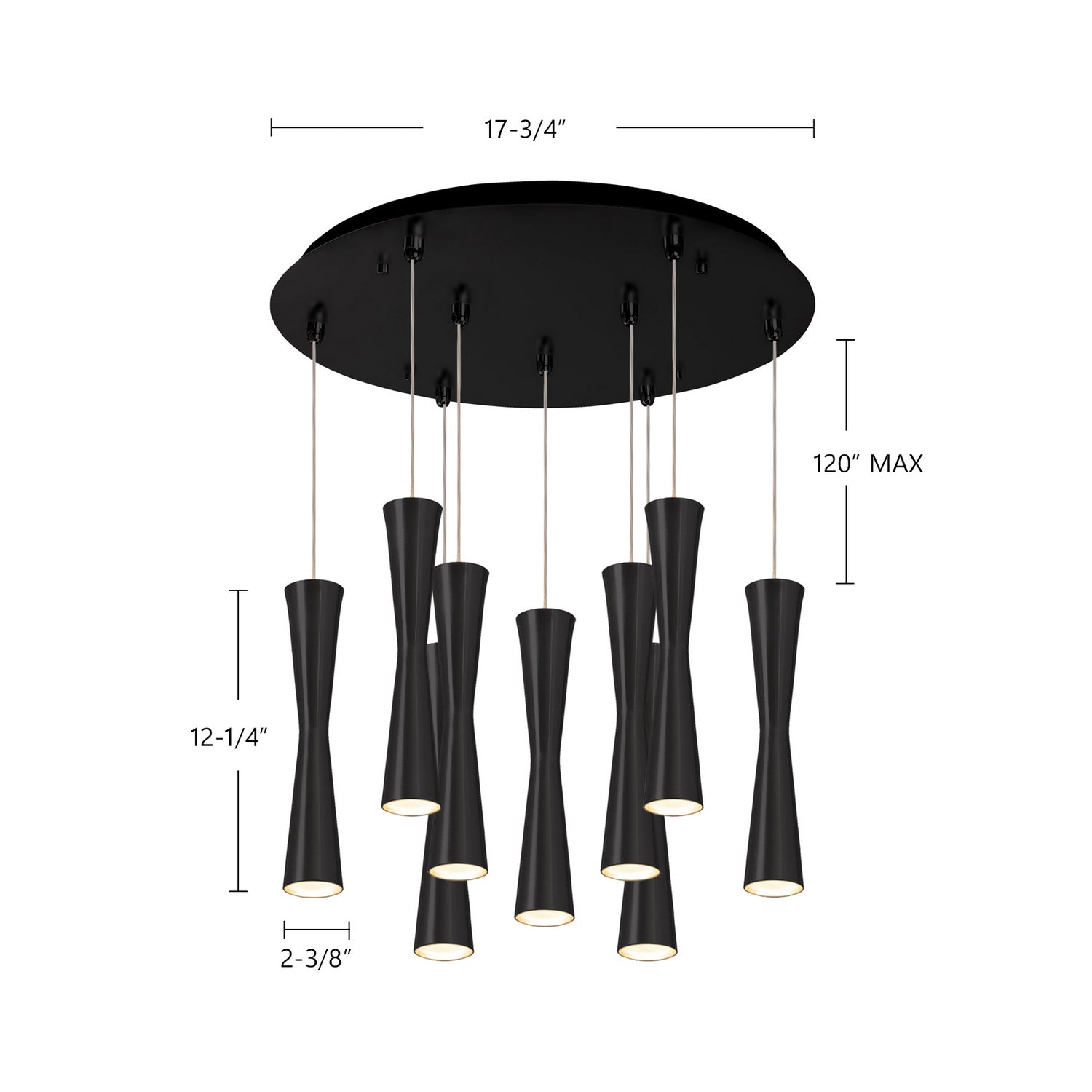 Kuzco Lighting - MP42502BK-09 - LED Pendant - Robson - Black
