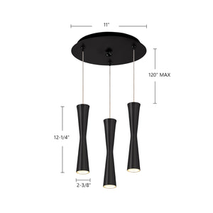 Kuzco Lighting - MP42502BK-03 - LED Pendant - Robson - Black