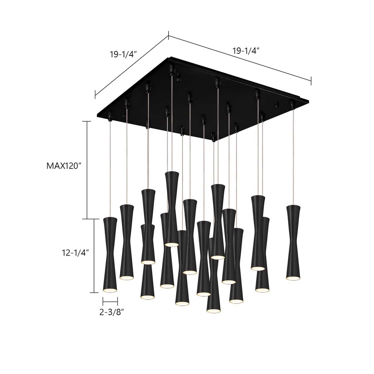 Kuzco Lighting - MP42502BK-16 - LED Pendant - Robson - Black