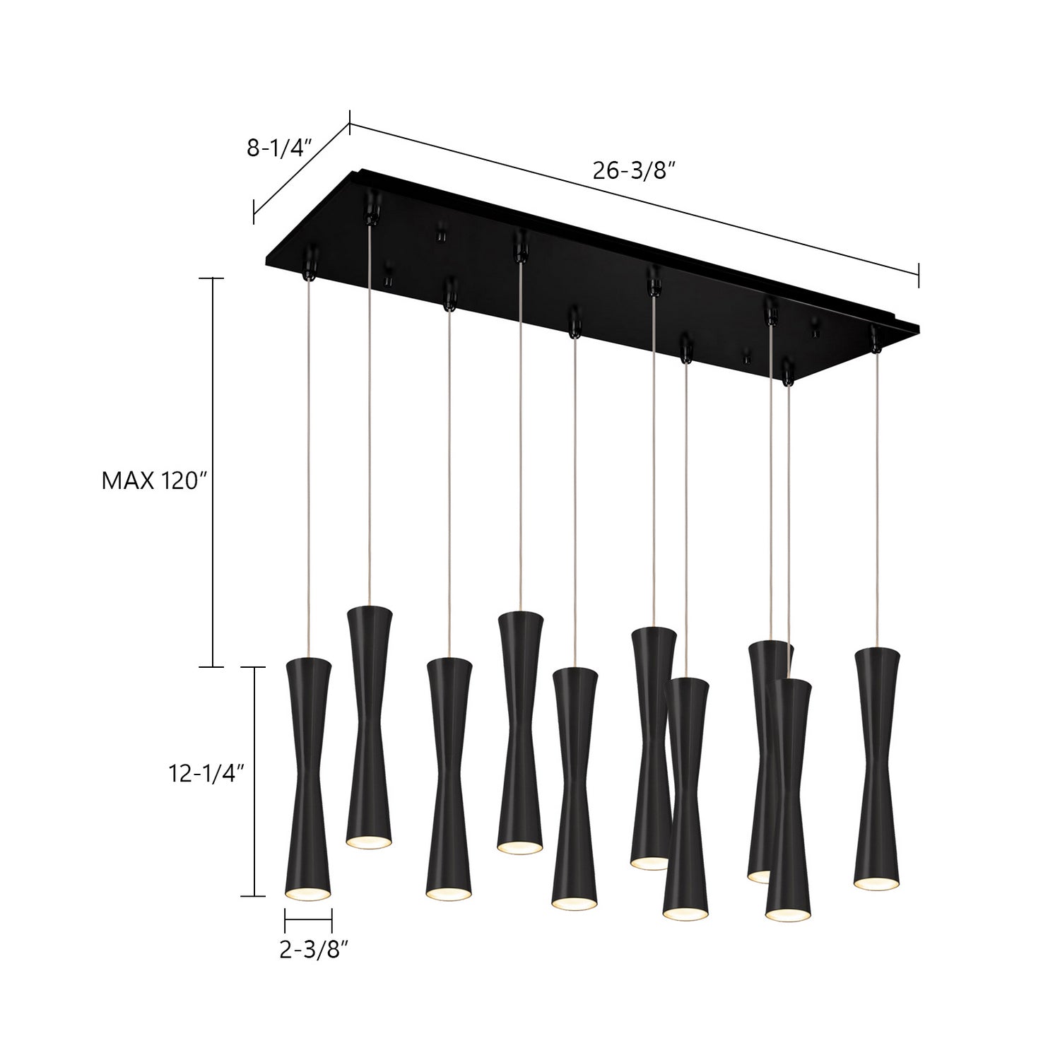 Kuzco Lighting - MP42502BK-10 - LED Pendant - Robson - Black