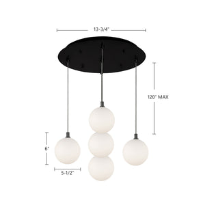 Kuzco Lighting - MP3106BK-05 - LED Pendant - Bolla - Black