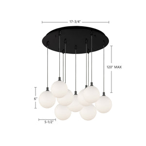 Kuzco Lighting - MP3106BKOP-09 - LED Pendant - Bolla - Black/Opal Glass