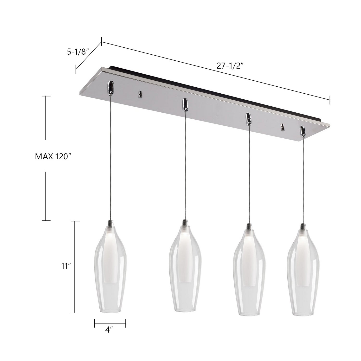 Kuzco Lighting - MP3004CH-04 - LED Pendant - Victoria - Chrome