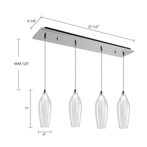 Kuzco Lighting - MP3004CH-04 - LED Pendant - Victoria - Chrome