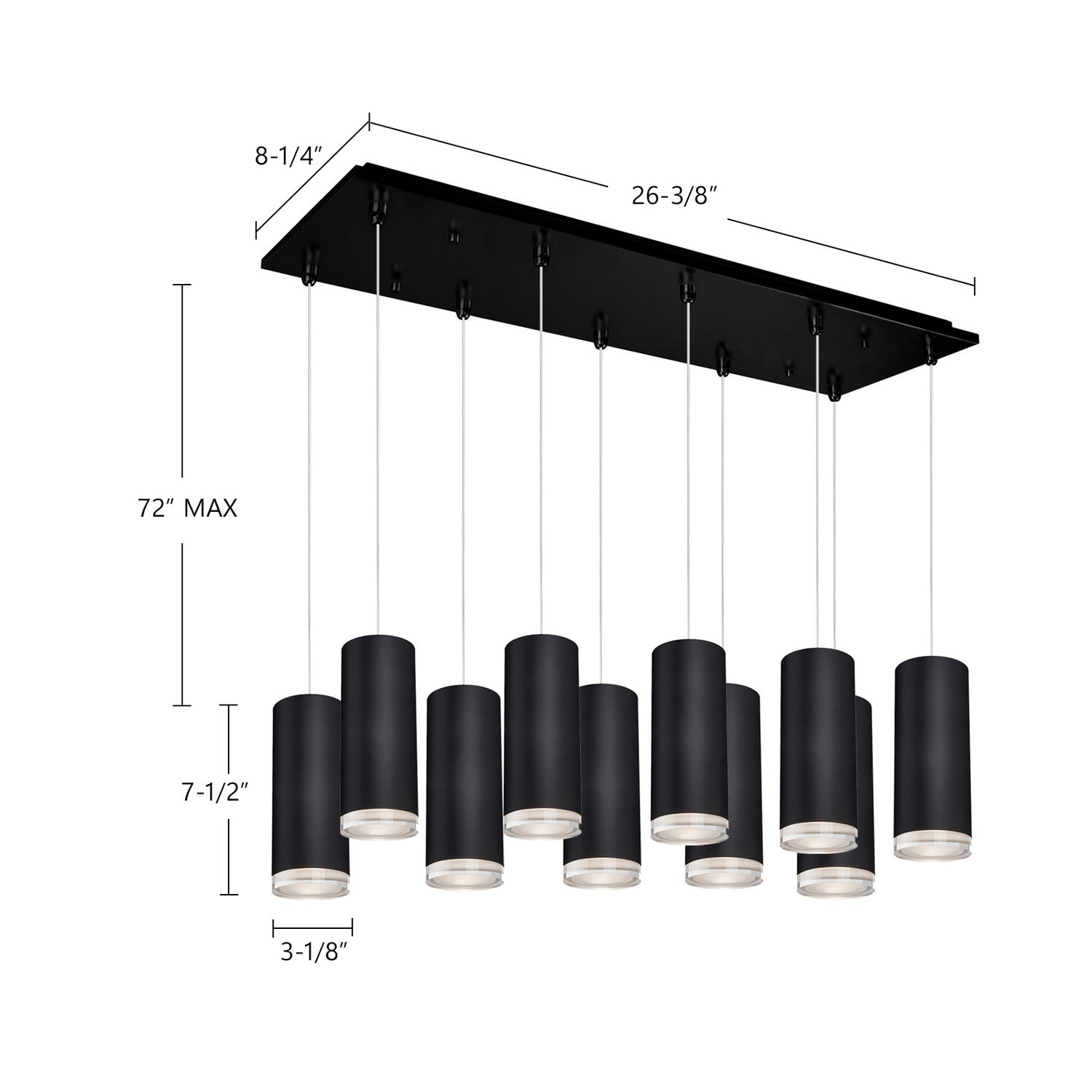 Kuzco Lighting - MP401431BK-10 - LED Pendant - Cameo - Black