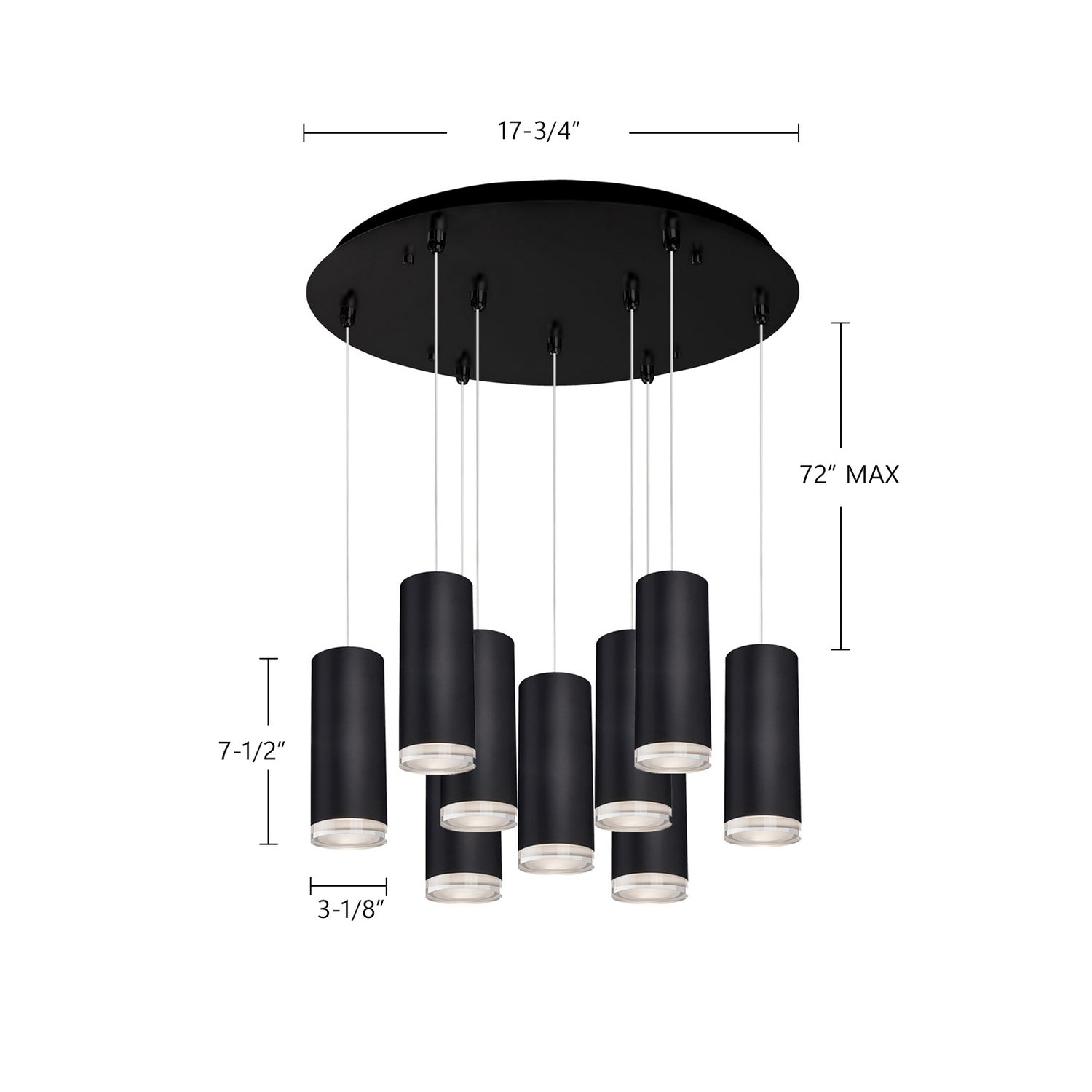 Kuzco Lighting - MP401431BK-09 - LED Pendant - Cameo - Black