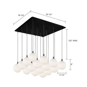 Kuzco Lighting - MP3106BKOP-16 - LED Pendant - Bolla - Black/Opal Glass