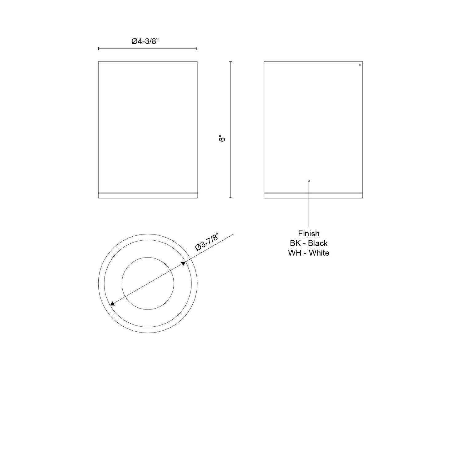 Kuzco Lighting - LD4-FM06W18-3036-BK-UNV-010 - LED Flush Mount - Lorna - Black