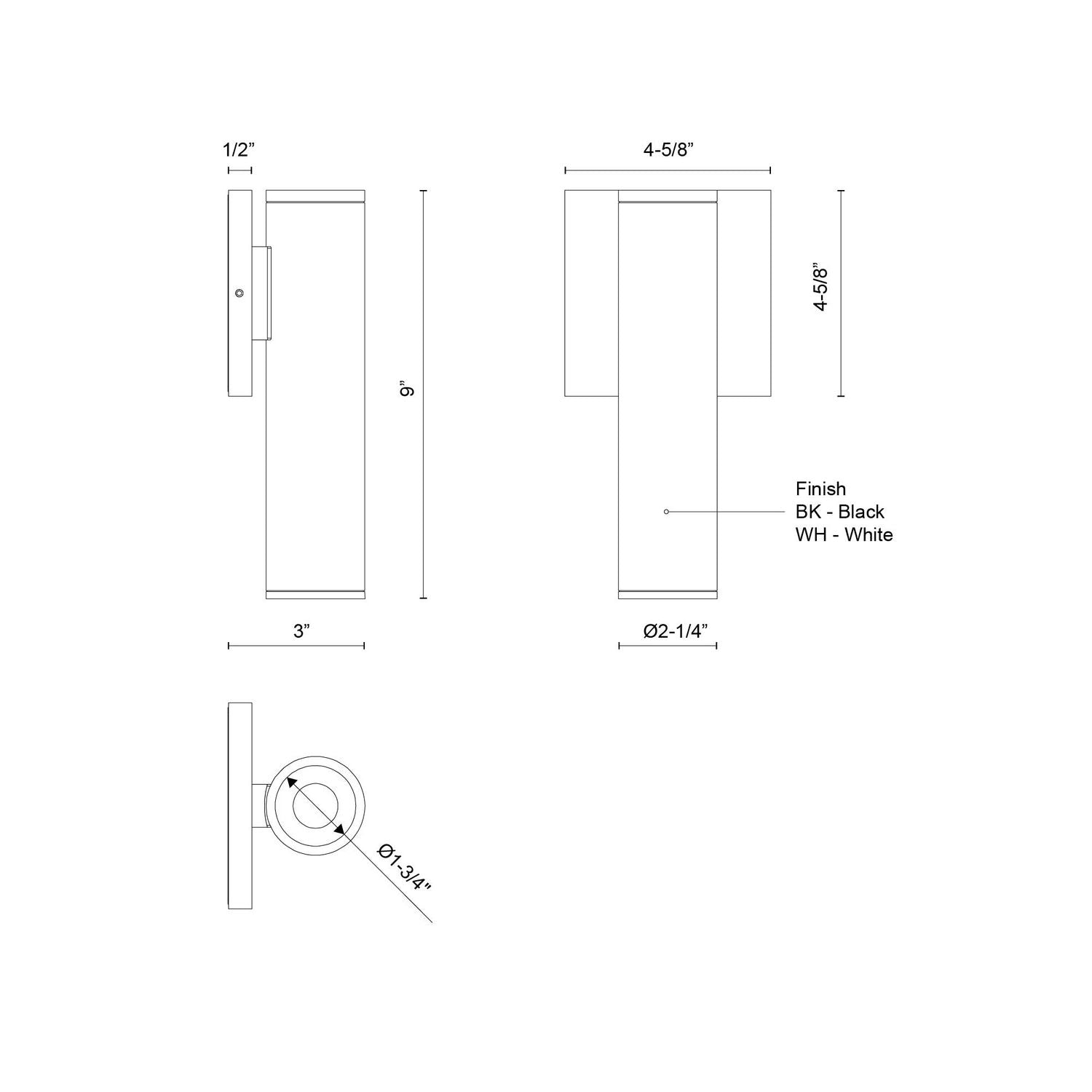 Kuzco Lighting - LD2-WS09W10-3036-WH-UNV-010 - LED Outdoor Wall Sconce - Lorna - White