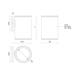 Kuzco Lighting - EW265107-BK - LED Outdoor Wall Sconce - Nordic - Black