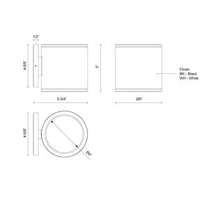 Kuzco Lighting - EW265105-WH - LED Outdoor Wall Sconce - Nordic - White