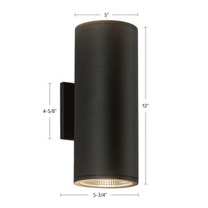 Kuzco Lighting - EW265212-BK - LED Outdoor Wall Sconce - Nordic - Black