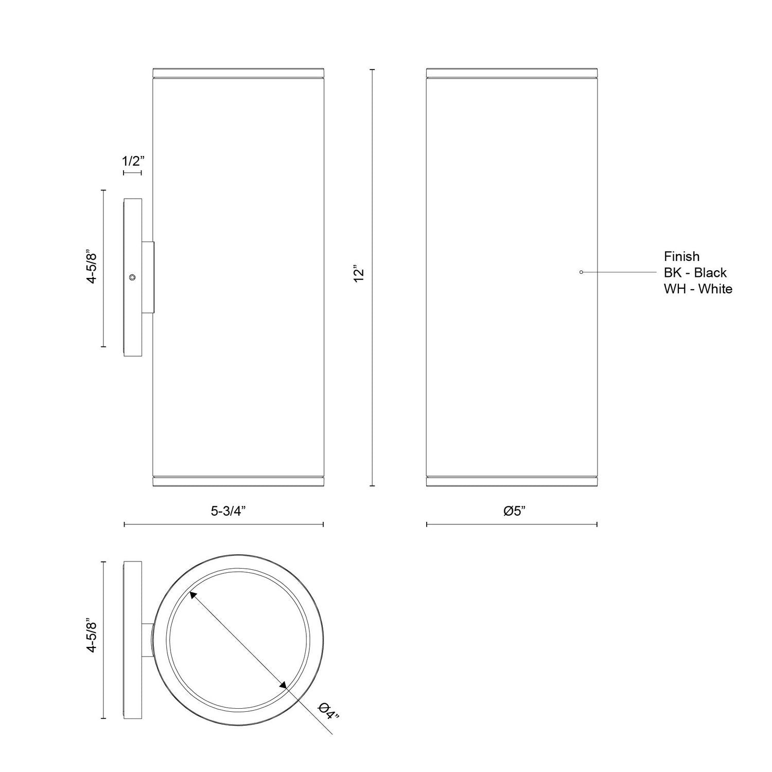 Kuzco Lighting - EW265212-WH - LED Outdoor Wall Sconce - Nordic - White