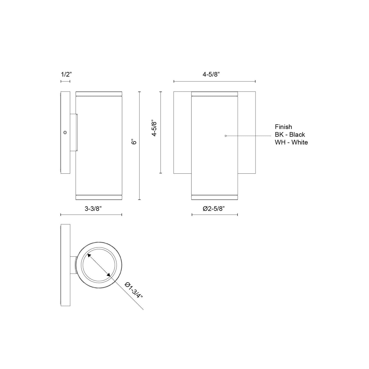 Kuzco Lighting - EW262106-BK - LED Outdoor Wall Sconce - Nordic - Black