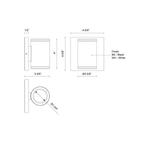 Kuzco Lighting - EW262204-BK - LED Outdoor Wall Sconce - Nordic - Black