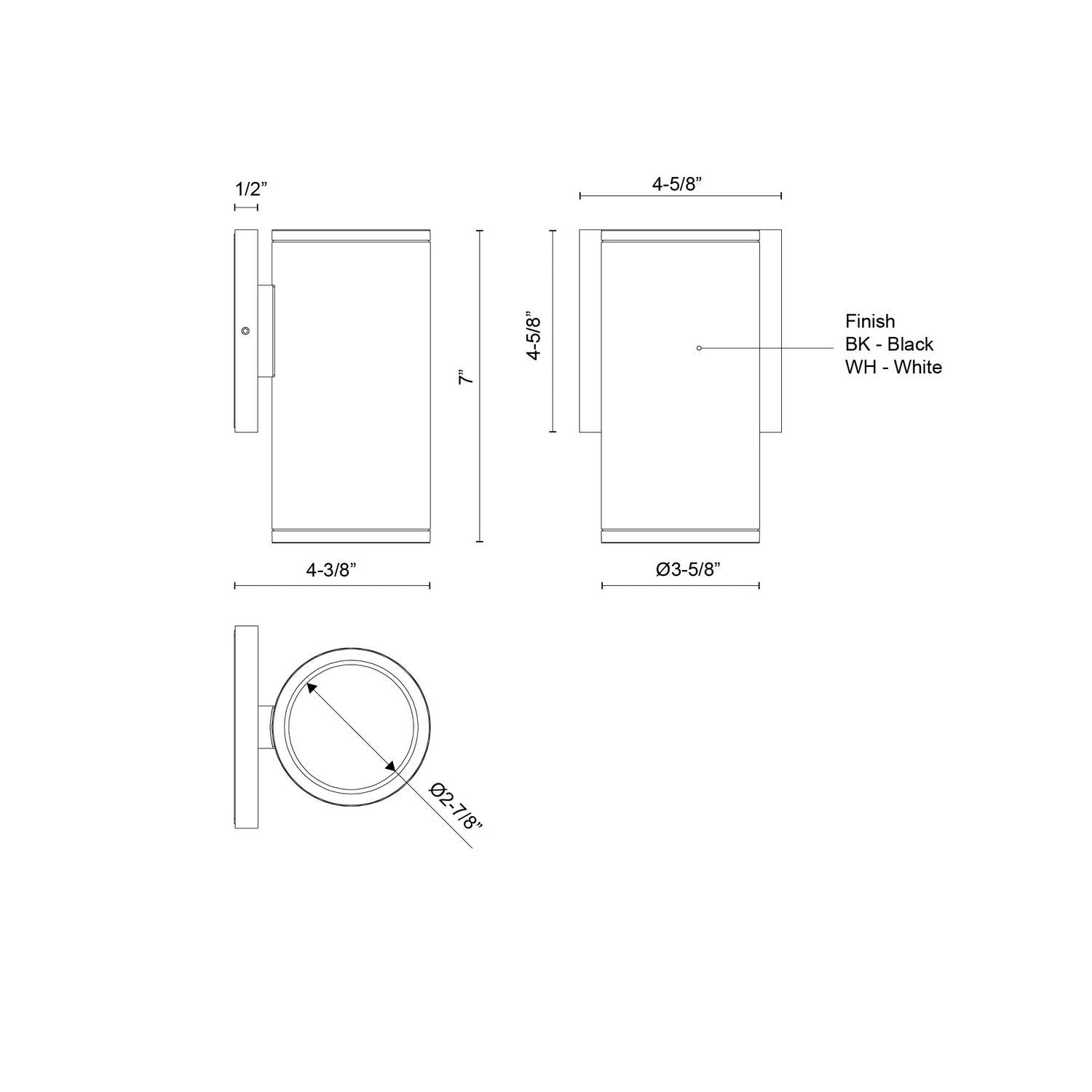 Kuzco Lighting - EW264107-BK - LED Outdoor Wall Sconce - Nordic - Black