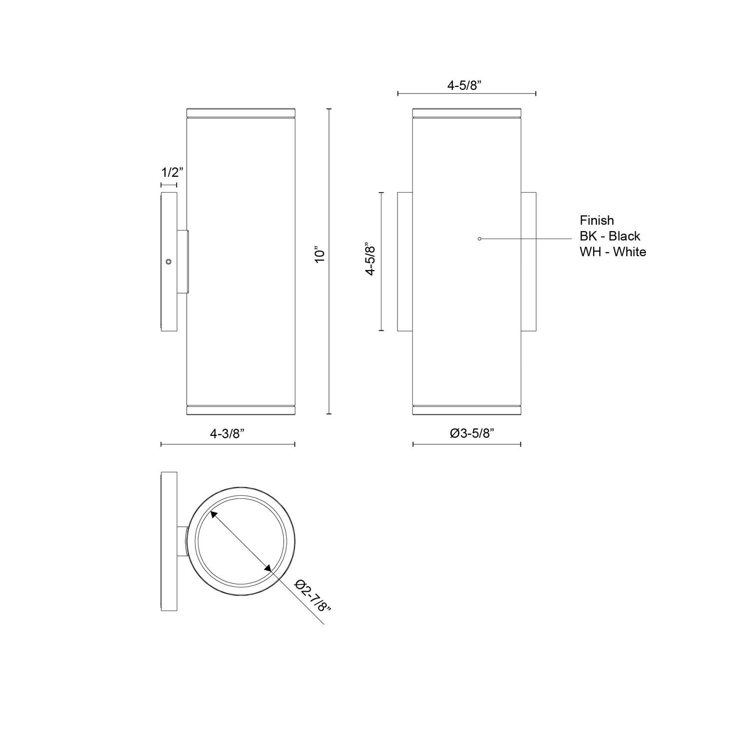 Kuzco Lighting - EW264210-BK - LED Outdoor Wall Sconce - Nordic - Black