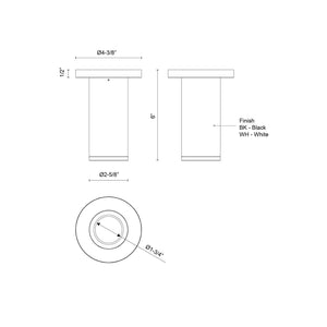 Kuzco Lighting - EC262106-BK - LED Outdoor Ceiling Mount - Nordic - Black