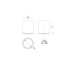 Kuzco Lighting - EC265106-BK - LED Outdoor Ceiling Mount - Nordic - Black